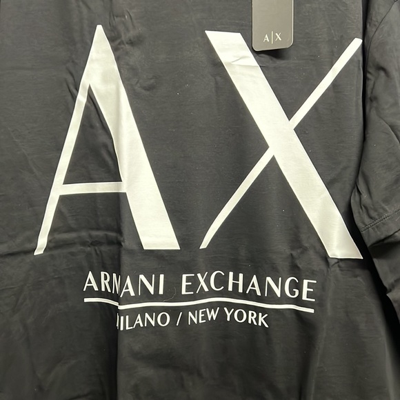 NWT -  ARMANI EXCHANGE Men's Large Logo Tee, Black - Size XL - Picture 11 of 16